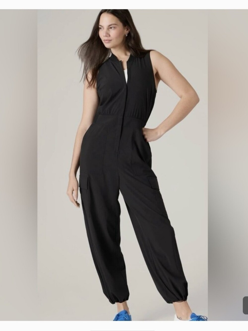 Athleta Black Brooklyn Heights Utility Jumpsuit 12T